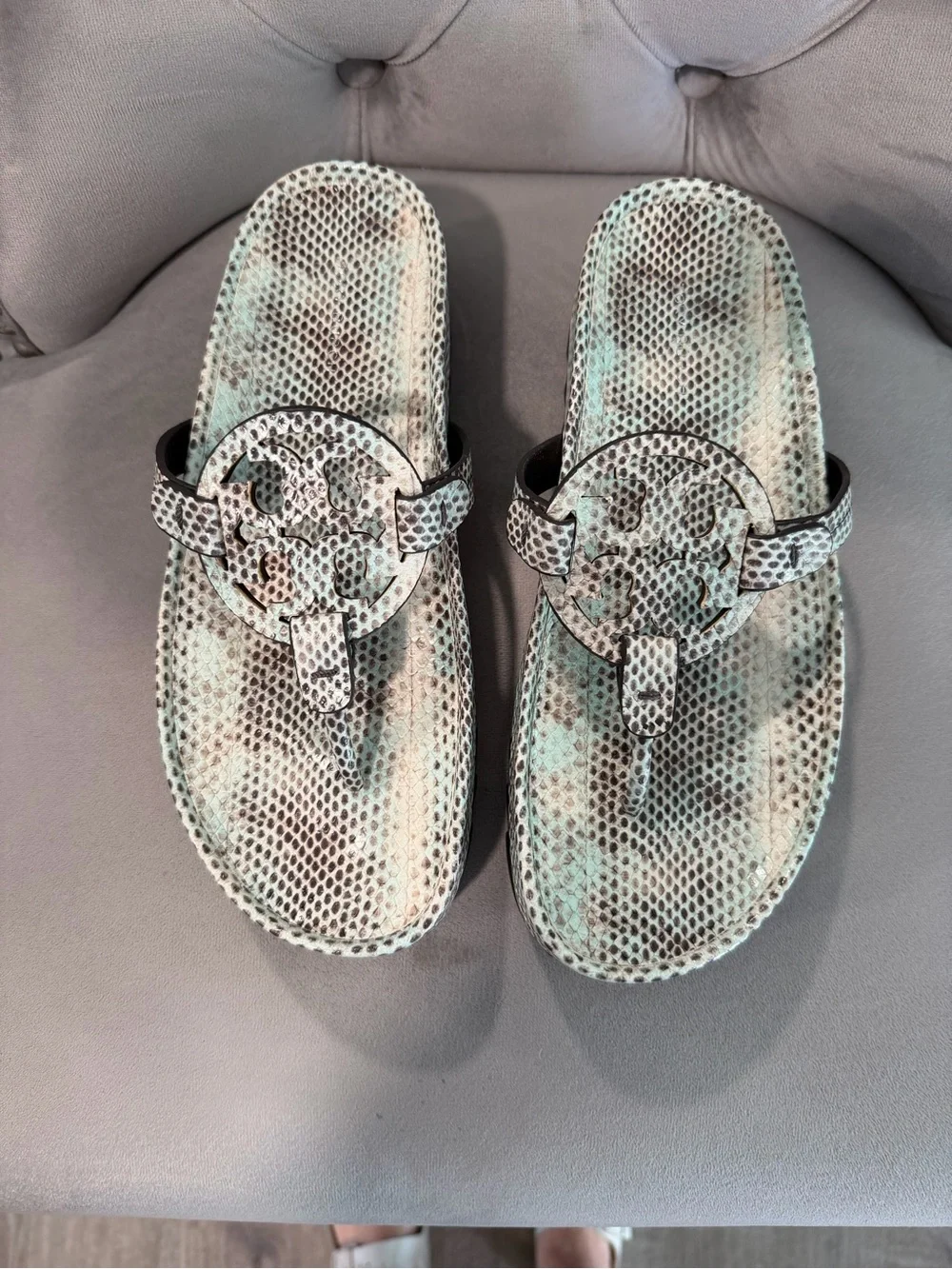 TORY BURCH MINT & BROWN SANDALS